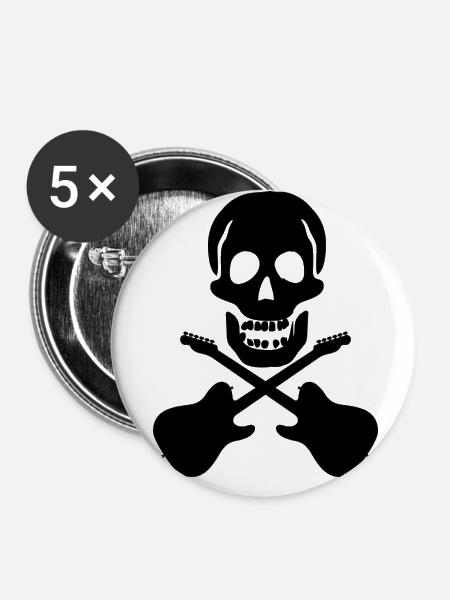 Todesgitarre - Buttons klein 25 mm (5er Pack) - Weiß