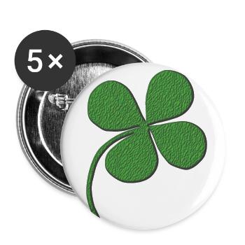 Cloverleaf fourblaettrig 3d - Buttons small 1''/25 mm (5-pack) - white - Front