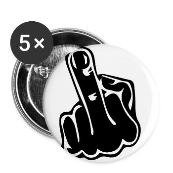 Middle finger revolution anti demo gift - Buttons small 1''/25 mm (5-pack) - white - Front