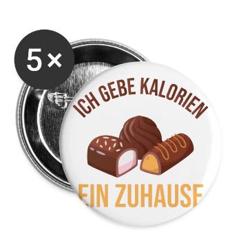 Schokolade - Buttons klein 25 mm (5er Pack) - Weiß - Vorne