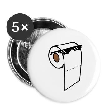 Show-off de papier toilette - Lot de 5 petits badges (25 mm) - blanc - Devant