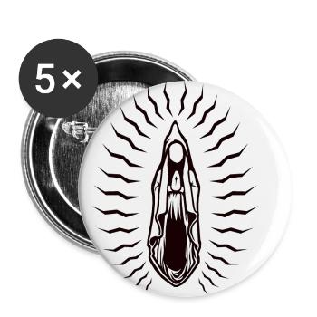 Santa Vulva Black - Buttons klein 25 mm (5er Pack) - Weiß - Vorne