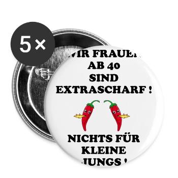 Frauen ab 40 sind - Buttons klein 25 mm (5er Pack) - Weiß - Vorne