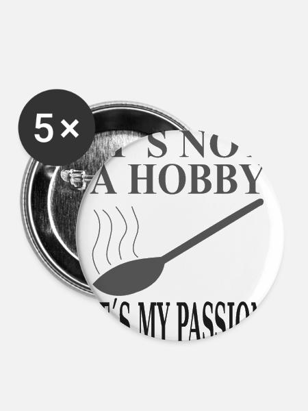 Kochen Koch Hobby Kochlöffel - Buttons klein 25 mm (5er Pack) - Weiß