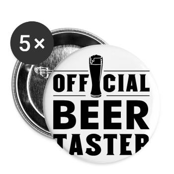 Offizieler Bier Verkoster Bierliebhaber - Buttons klein 25 mm (5er Pack) - Weiß - Vorne