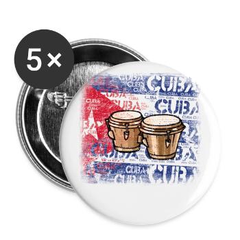 Bongos Salsa Music T-Shirt - Buttons small 1''/25 mm (5-pack) - white - Front