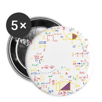 Racine carrée de 1600 - 40e anniversaire - Lot de 5 petits badges (25 mm) - blanc - Devant