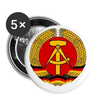Symbole DDR - Lot de 5 petits badges (25 mm) - blanc - Devant