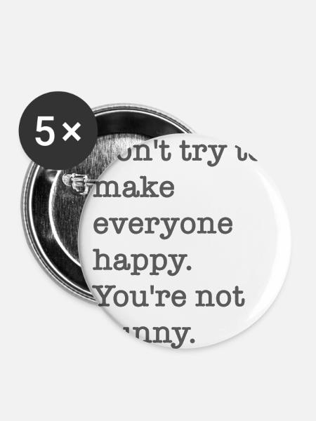 Funny - Buttons klein 25 mm (5er Pack) - Weiß