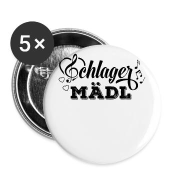 Schlager Mädl - Buttons klein 25 mm (5er Pack) - Weiß - Vorne