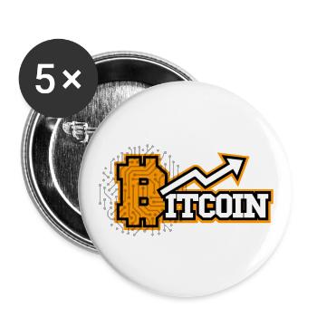Bitcoin - Lot de 5 petits badges (25 mm) - blanc - Devant
