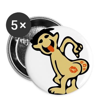 😘💋Kiss My Ass-Funny Comic Insult😂 - Buttons small 1''/25 mm (5-pack) - white - Front