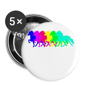 Islandpferd Regenbogen - Buttons klein 25 mm (5er Pack) - Weiß - Vorne