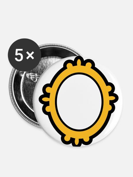 Spiegel - Buttons klein 25 mm (5er Pack) - Weiß