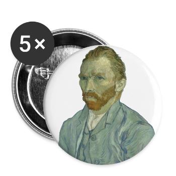 Vincent van Gogh Self Portrait Selbstbild Vincent - Buttons klein 25 mm (5er Pack) - Weiß - Vorne
