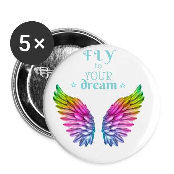 VOLER vers votre rêve. Idée cadeau petite amie copain # - Lot de 5 petits badges (25 mm) - blanc - Devant