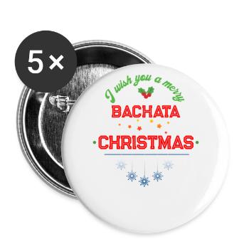 Bachata Christmas - Latin Dance Gift - Buttons small 1''/25 mm (5-pack) - white - Front