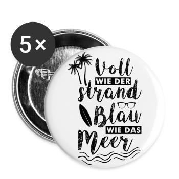 Cooler Party Mallorca Spruch Feiern Alkohol - Buttons klein 25 mm (5er Pack) - Weiß - Vorne