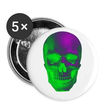 skull grunge neon party sun trend style aesthetic - Buttons small 1''/25 mm (5-pack) - white - Front
