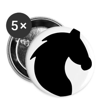 PONEY EN SILHOUETTE DE CHEVAL - Lot de 5 petits badges (25 mm) - blanc - Devant