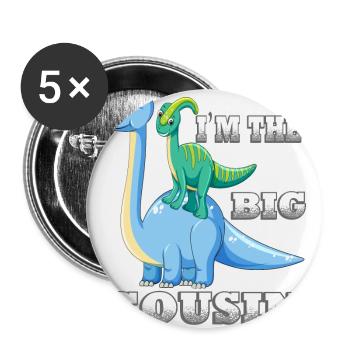 I'm the big cousin gift - Lot de 5 petits badges (25 mm) - blanc - Devant