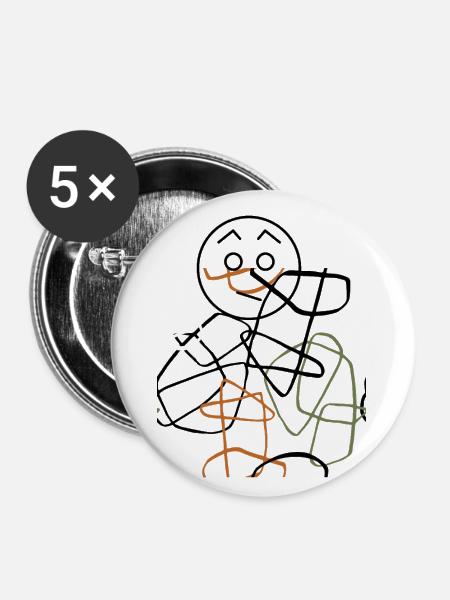 Abstrakte Kunst - Buttons klein 25 mm (5er Pack) - Weiß