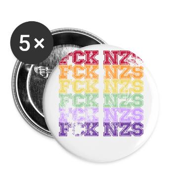 Contre les Nazis - FCK NZS - Contre la droite - Vintage - Lot de 5 petits badges (25 mm) - blanc - Devant