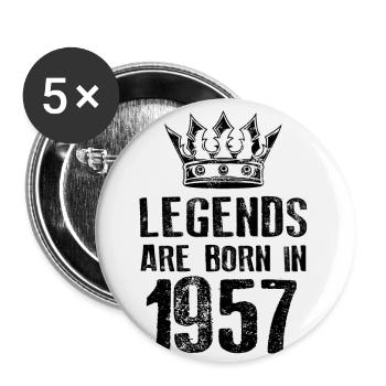 1957 legends born in - Lot de 5 petits badges (25 mm) - blanc - Devant
