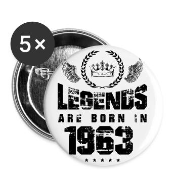 1963 legends born in - Lot de 5 petits badges (25 mm) - blanc - Devant