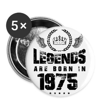 1975 legends born in - Lot de 5 petits badges (25 mm) - blanc - Devant