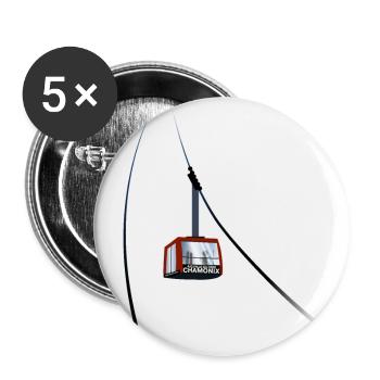 Gondola Aiguille du Midi Chamonix leewarddesign - Buttons small 1''/25 mm (5-pack) - white - Front