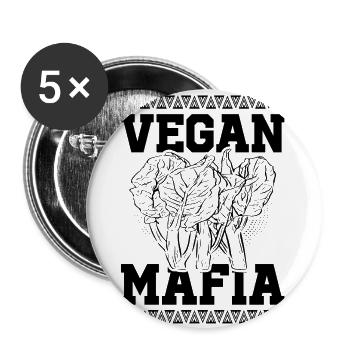 Vegan Mafia - Buttons klein 25 mm (5er Pack) - Weiß - Vorne