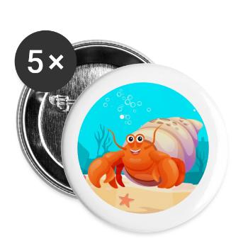the hermit crab the hermit - Buttons small 1''/25 mm (5-pack) - white - Front