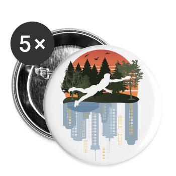 Ultimate Frisbee, wonderful nature - Buttons small 1''/25 mm (5-pack) - white - Front