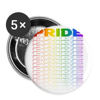 LGBTQ Parade Rainbow Flag - Buttons small 1''/25 mm (5-pack) - white - Front