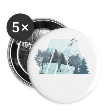 Slackline, Balance Sport - Buttons klein 25 mm (5er Pack) - Weiß - Vorne