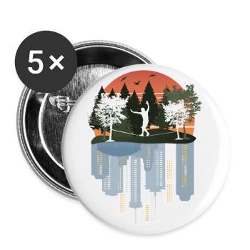 Slackline, Balance Sport - Buttons klein 25 mm (5er Pack) - Weiß - Vorne
