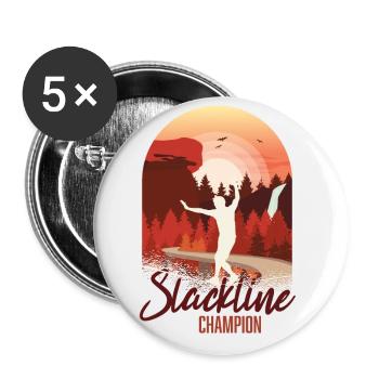 Slackline, Balance Sport - Buttons klein 25 mm (5er Pack) - Weiß - Vorne