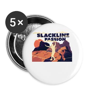 Slackline, Balance Sport - Buttons klein 25 mm (5er Pack) - Weiß - Vorne