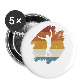 Retro vintage Slackline - Buttons klein 25 mm (5er Pack) - Weiß - Vorne
