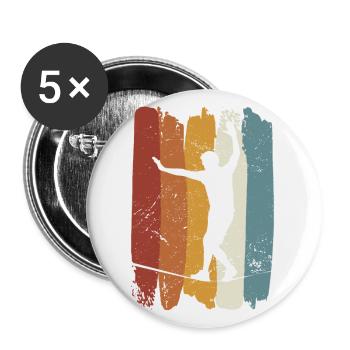 Retro vintage Slackline - Buttons klein 25 mm (5er Pack) - Weiß - Vorne