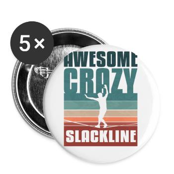 Retro vintage Slackline - Buttons klein 25 mm (5er Pack) - Weiß - Vorne