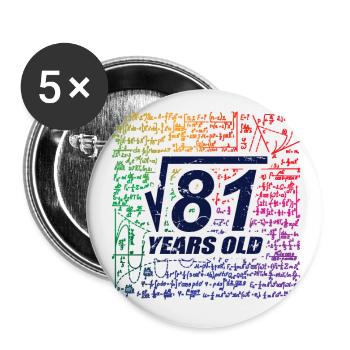 Root Division 81 Jahre alt, lustiger Matheliebhaber - Buttons klein 25 mm (5er Pack) - Weiß - Vorne