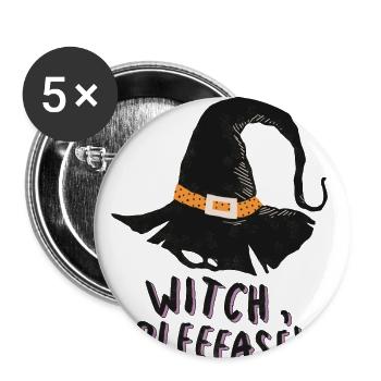Horror Zauberei Magie Halloween T-Shirt Geschenk - Buttons klein 25 mm (5er Pack) - Weiß - Vorne