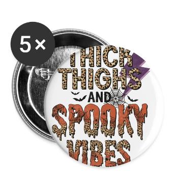Horror Zauberei Magie Halloween T-Shirt Geschenk - Buttons klein 25 mm (5er Pack) - Weiß - Vorne