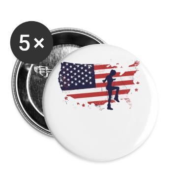 American Flag Rope Jumping - Buttons small 1''/25 mm (5-pack) - white - Front