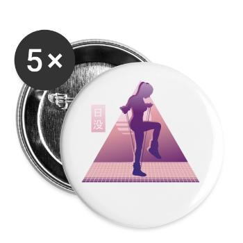 Vaporwave Rope Jumping - Buttons small 1''/25 mm (5-pack) - white - Front
