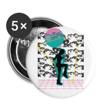 Vaporwave Rope Jumping - Buttons small 1''/25 mm (5-pack) - white - Front