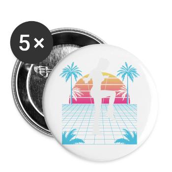 Vaporwave Rope Jumping - Buttons small 1''/25 mm (5-pack) - white - Front