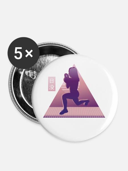 Vaporwave HIIT - Buttons klein 25 mm (5er Pack) - Weiß